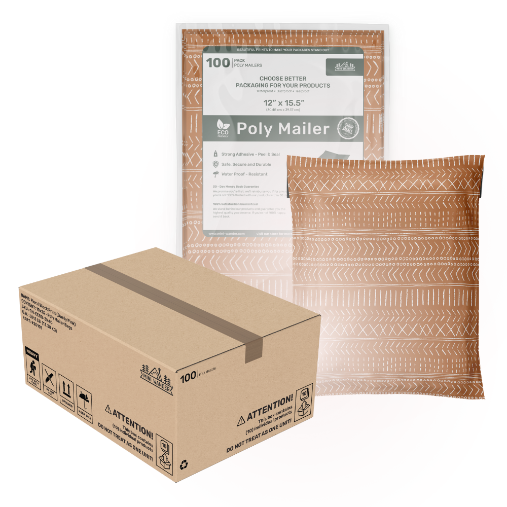 Bulk Mailers (12x15.5): Geo Boho (Brown) 1,000PK