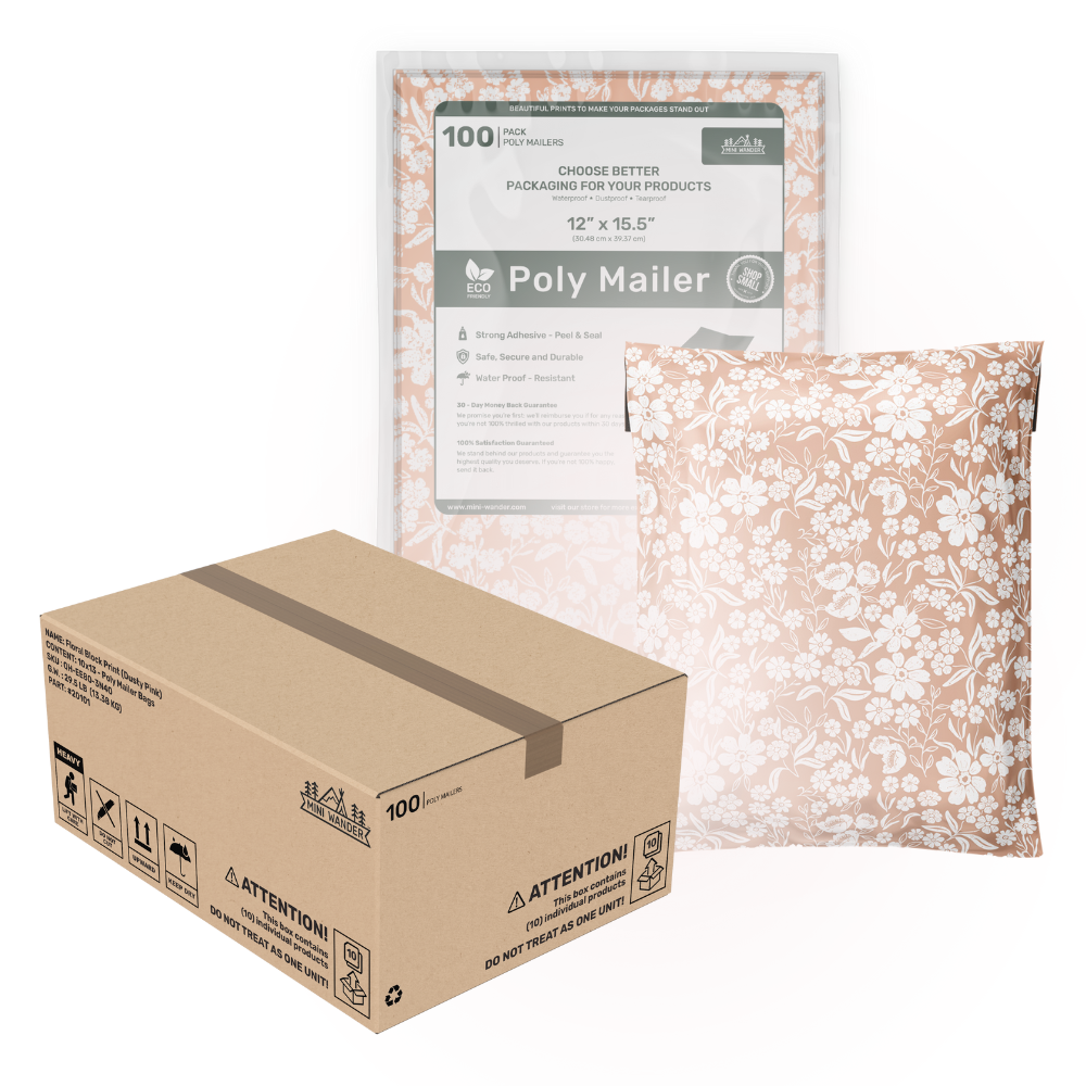 Bulk Mailers (12x15.5): Floral Print (Pink) 1,000PK