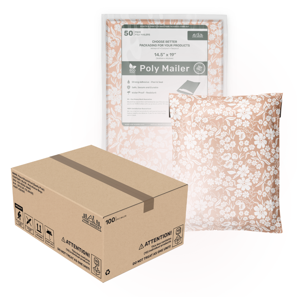 Bulk Mailers (14.5x19): Floral Print (Pink) 500PK