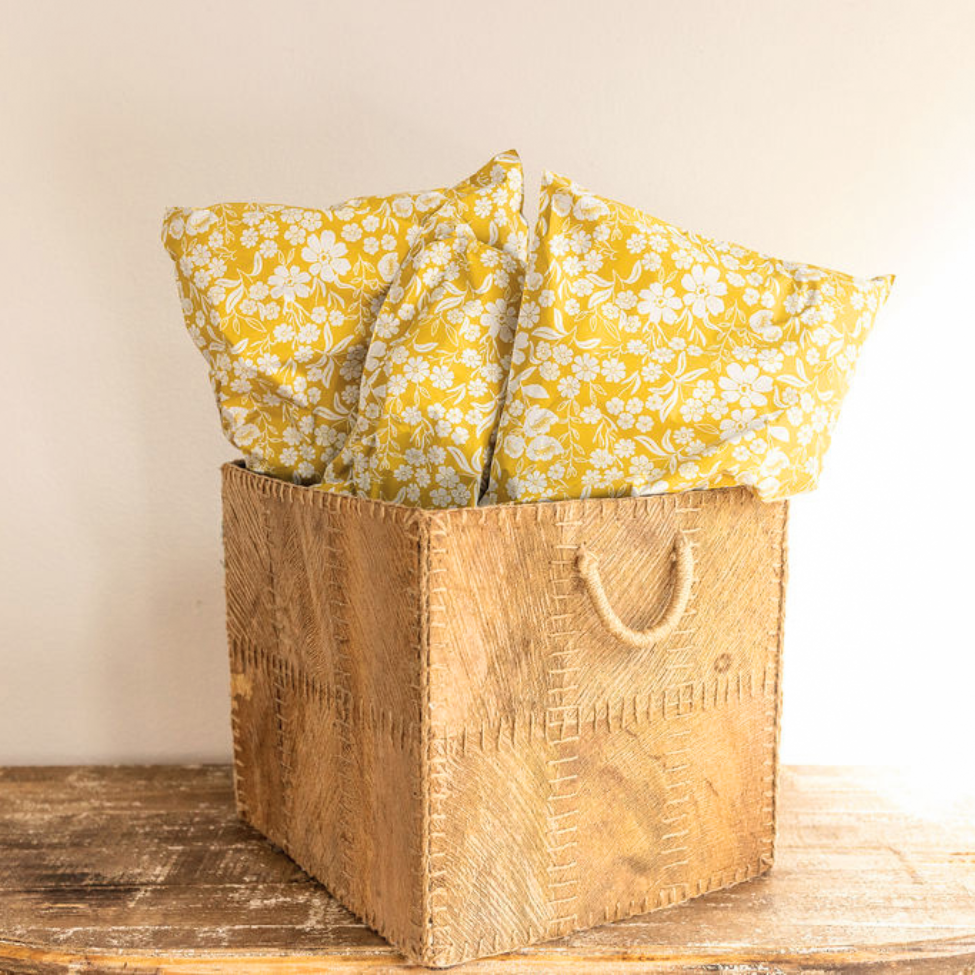 10x13 Poly Mailer: Floral Block Print (Yellow)