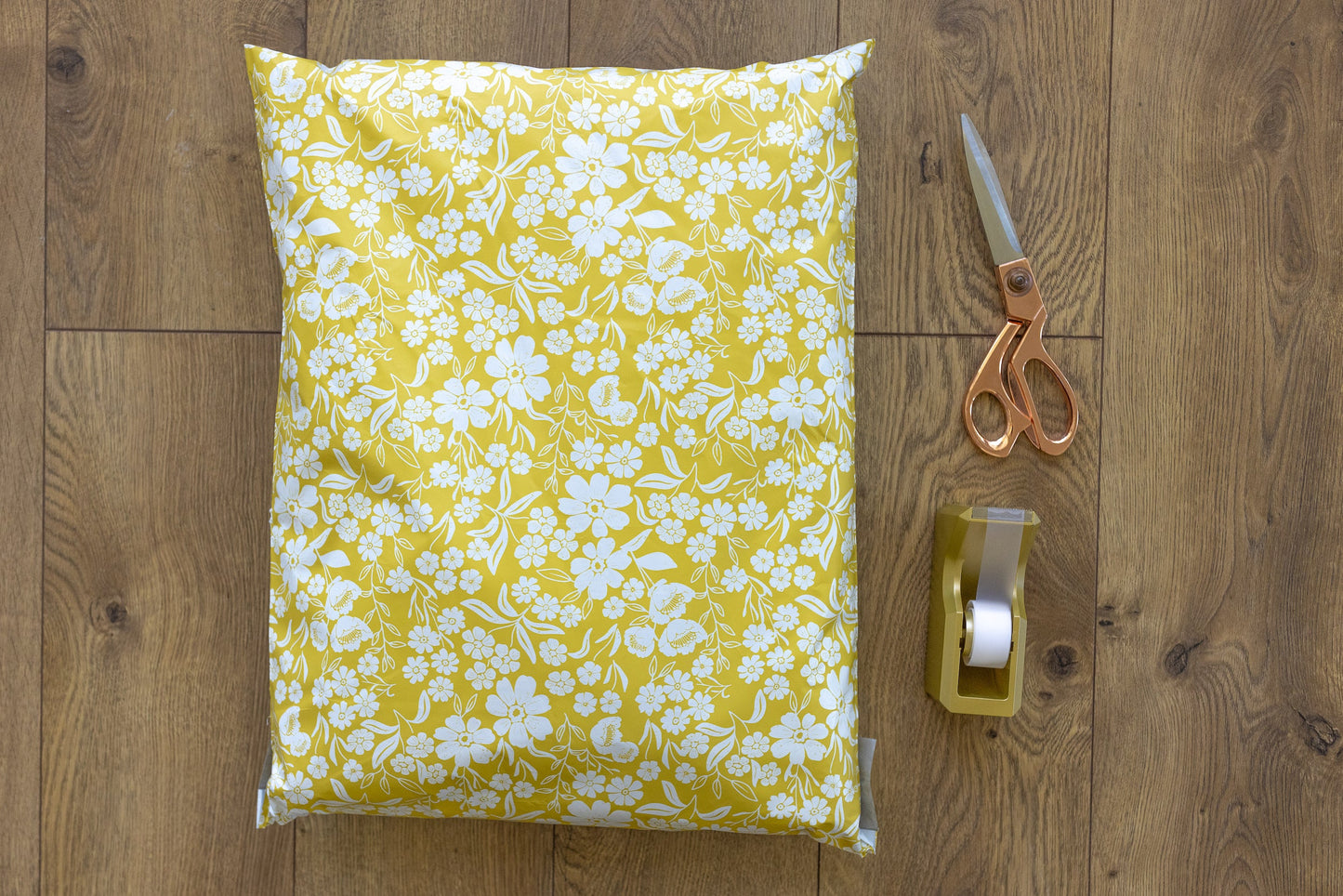 14.5x19 Poly Mailer: Floral Block Print (Yellow)