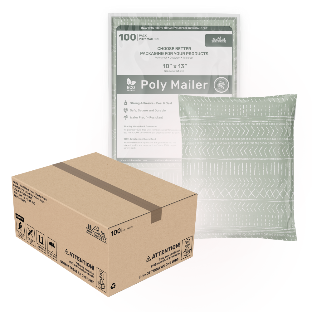 Bulk Mailers (10x13): Geo Boho (Green) 1,000PK