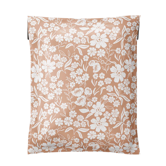 Floral Dusty Pink Poly Mailers featuring a stylish floral design pattern against a white background. From Favorite Supplies, adding a touch of elegance to your small business packaging.
