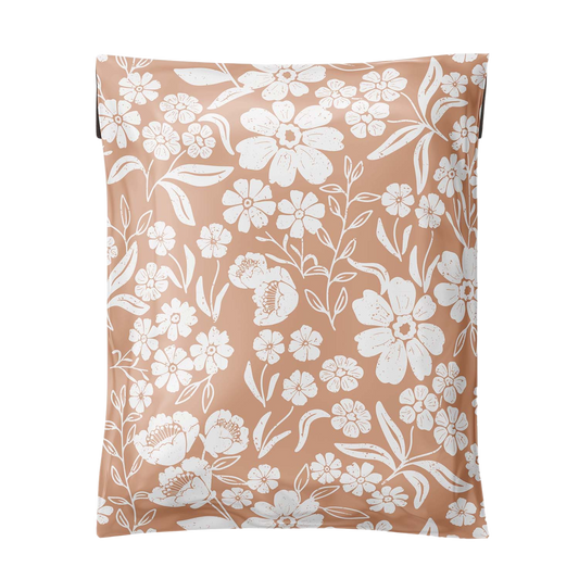 6x9 - PolyMailers: Floral Block Print (Dusty Pink) size small