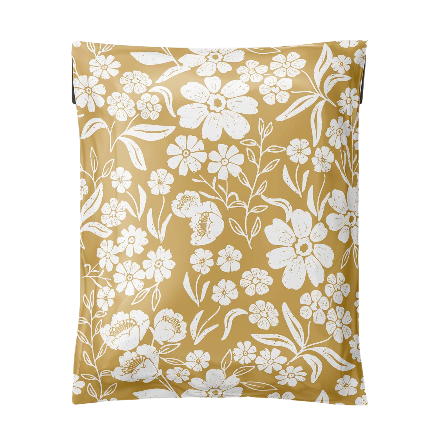 6x9 Poly Bags for Shipping: Floral Block Print (Yellow)